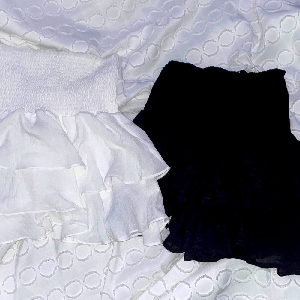 black and white skirts (comes together) size small flowy from shein